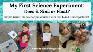 easy beginner science experiment for preschool and kindergarten at home