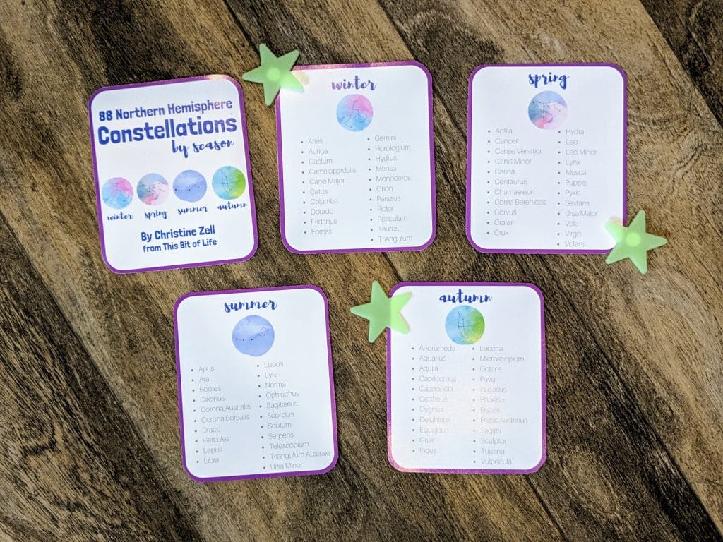 constellations free printable homeschool science outer space astronomy